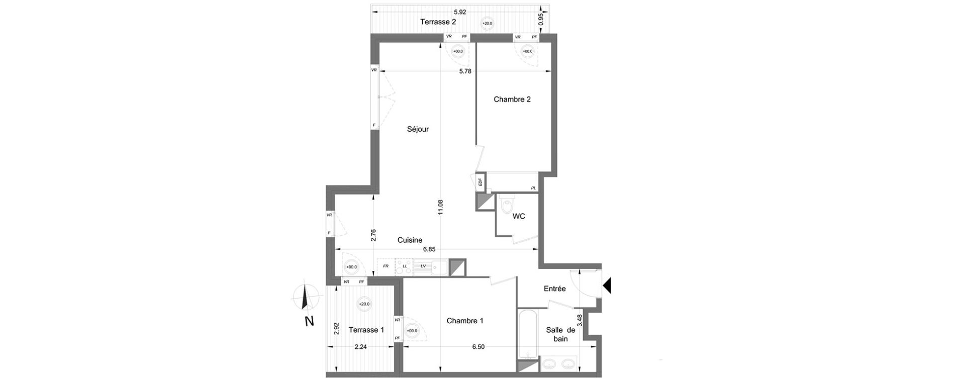 Appartement T3 de 66,50 m2 &agrave; Lormont Centre