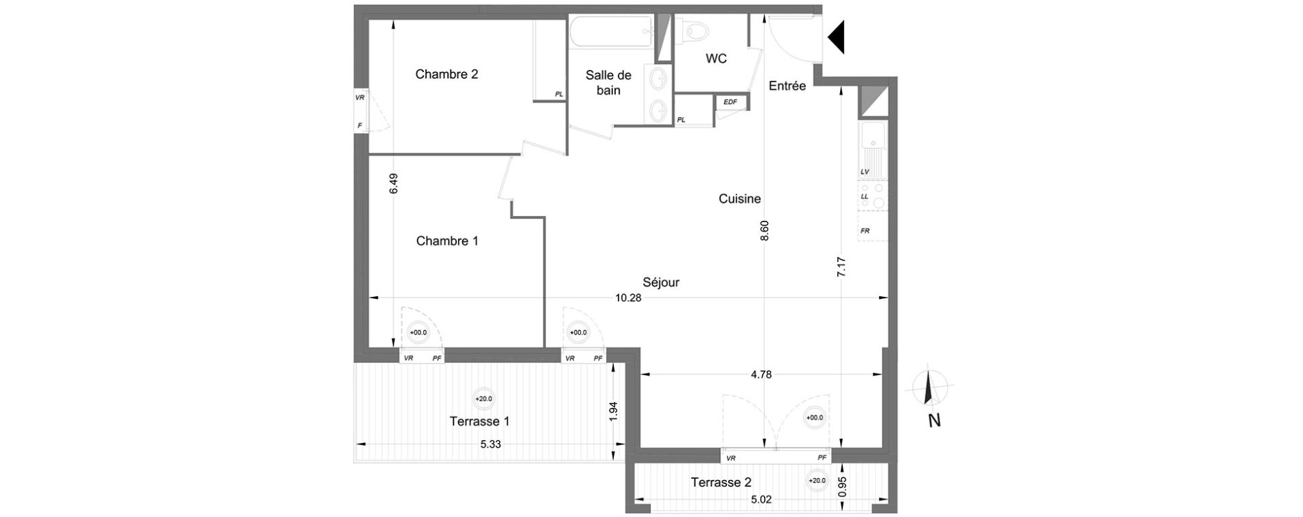 Appartement T3 de 73,00 m2 &agrave; Lormont Centre