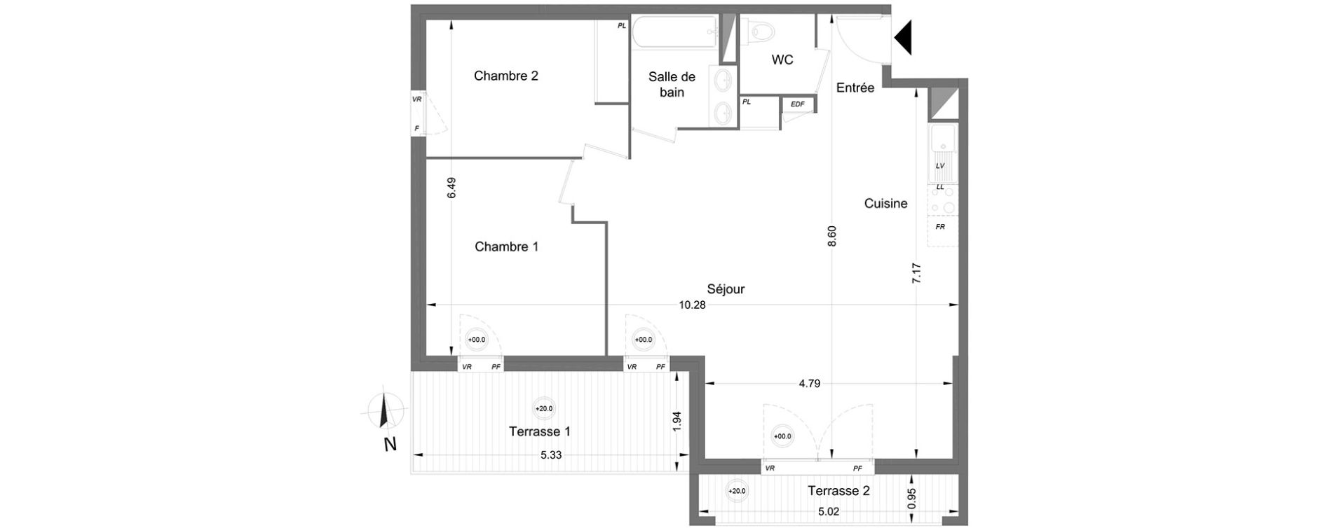 Appartement T3 de 73,00 m2 &agrave; Lormont Centre