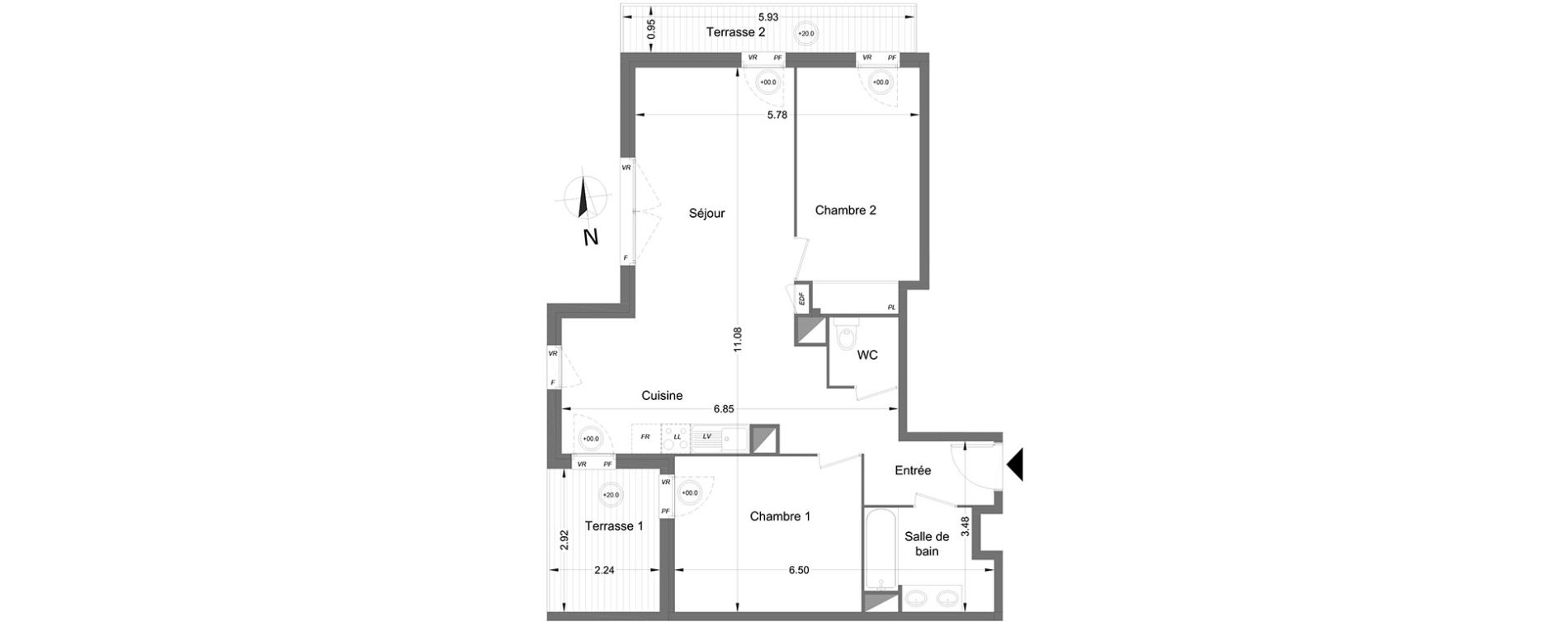 Appartement T3 de 66,50 m2 &agrave; Lormont Centre