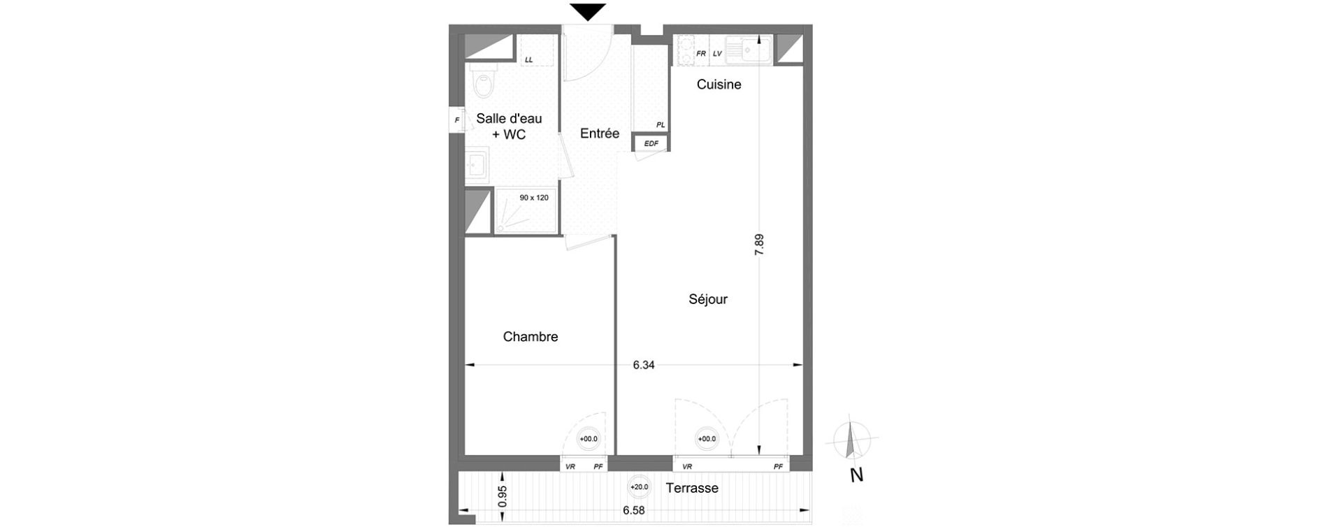 Appartement T2 de 47,60 m2 &agrave; Lormont Centre