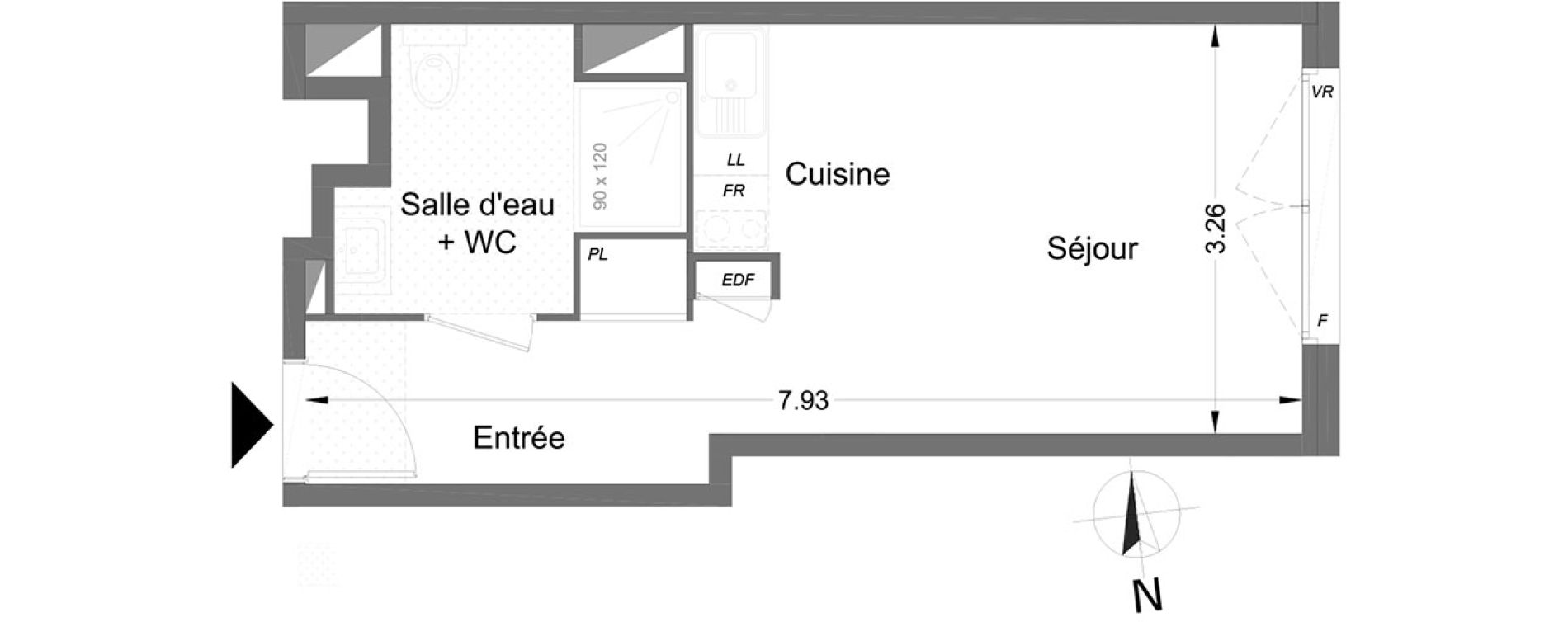 Appartement T1 de 25,00 m2 &agrave; Lormont Centre