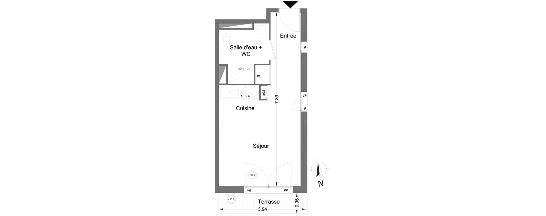 Appartement T1 de 26,60 m2 &agrave; Lormont Centre