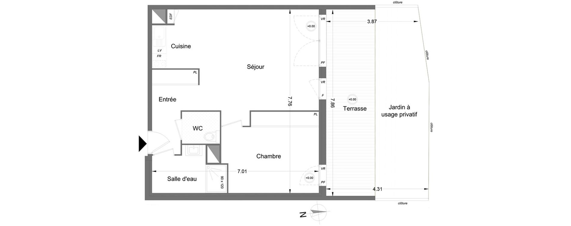 Appartement T2 de 52,40 m2 &agrave; Lormont Centre