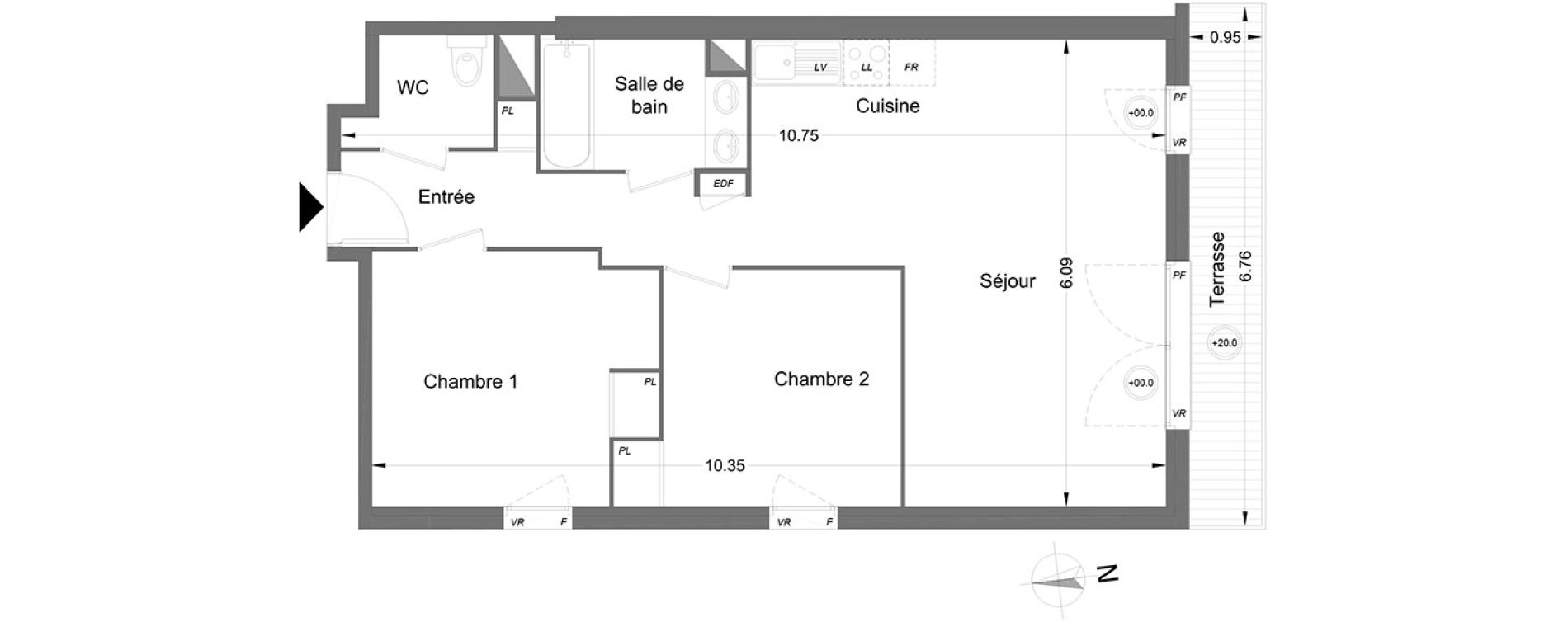 Appartement T3 de 61,50 m2 &agrave; Lormont Centre