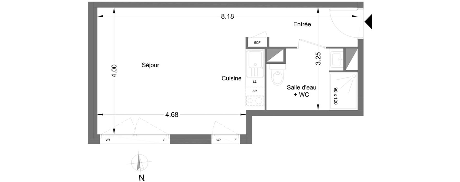 Appartement T1 de 28,90 m2 &agrave; Lormont Centre