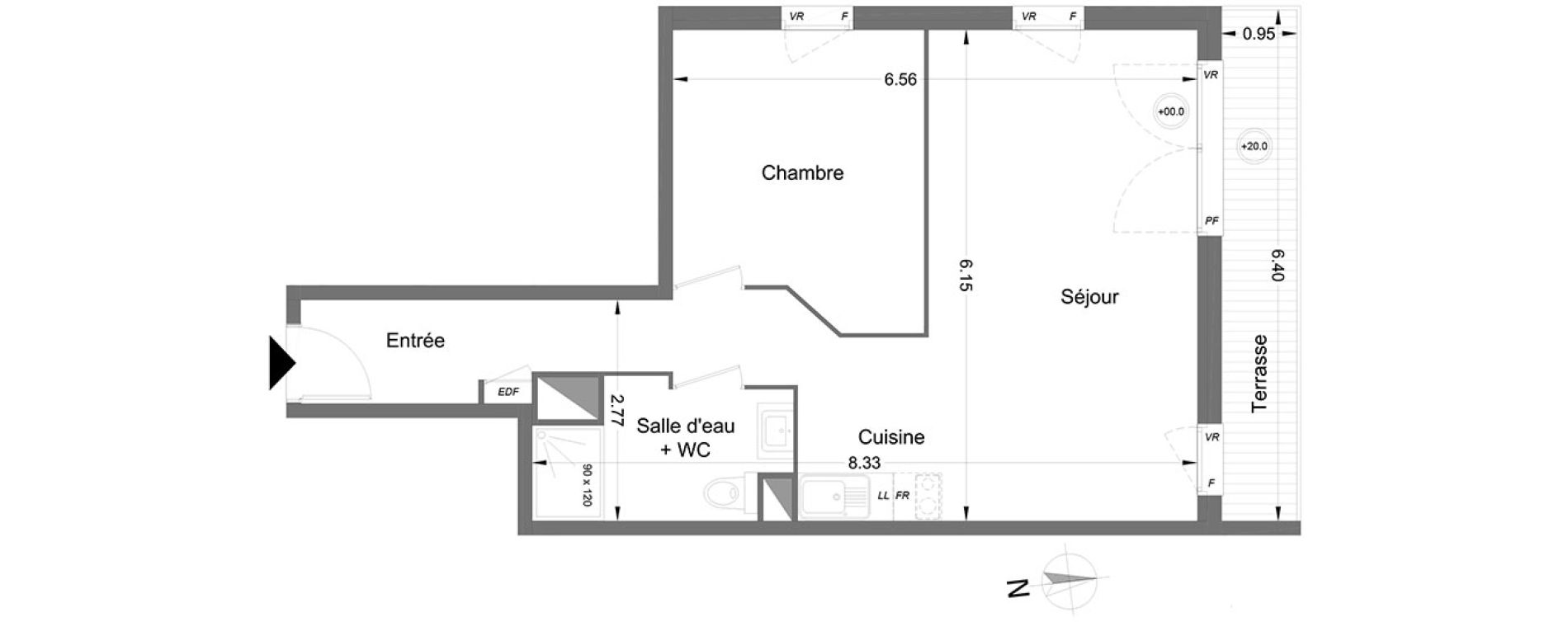 Appartement T2 de 47,50 m2 &agrave; Lormont Centre