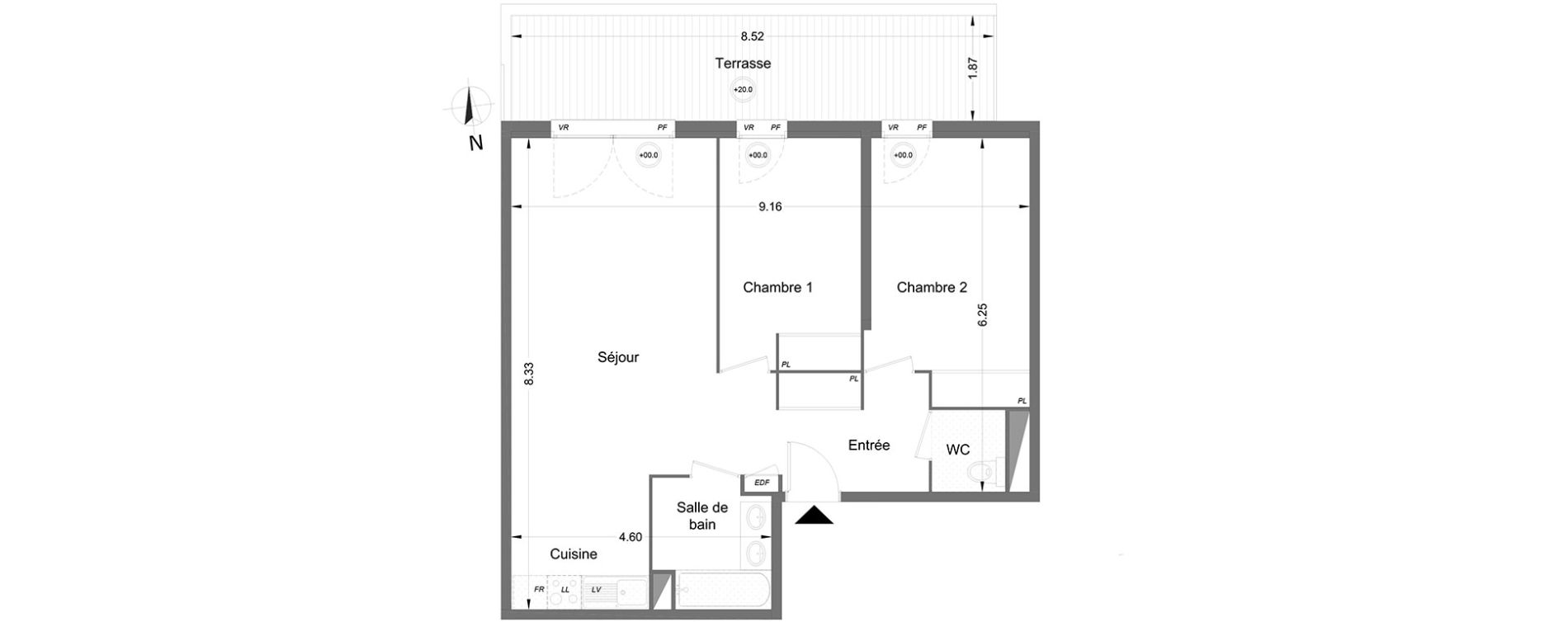 Appartement T3 de 64,10 m2 &agrave; Lormont Centre