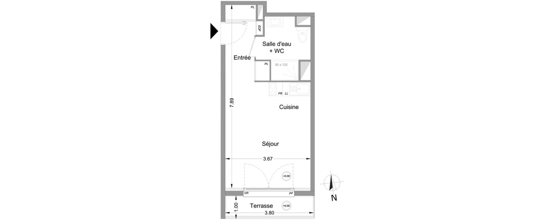 Appartement T1 de 26,50 m2 &agrave; Lormont Centre