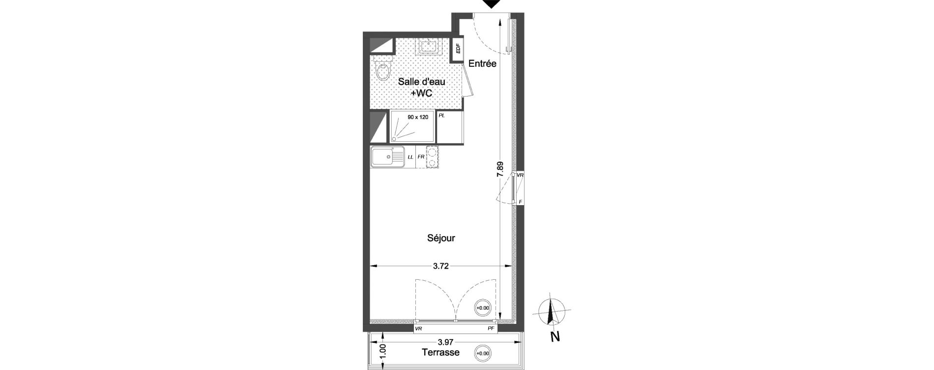 Appartement T1 de 26,90 m2 &agrave; Lormont Centre