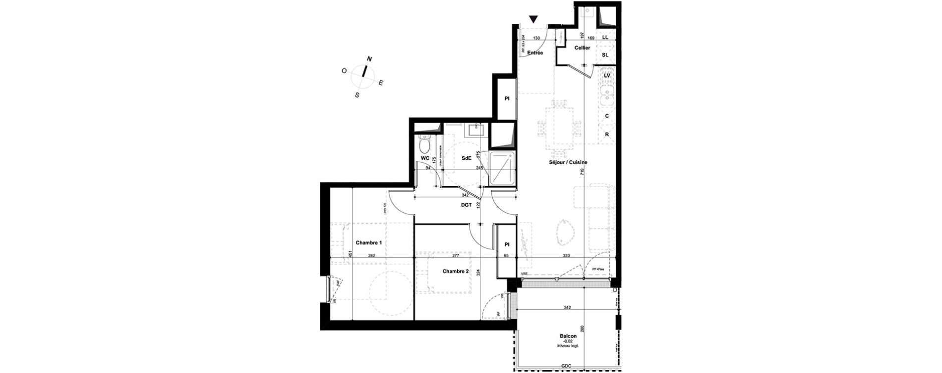 Appartement T3 de 62,90 m2 &agrave; Lormont Les akenes