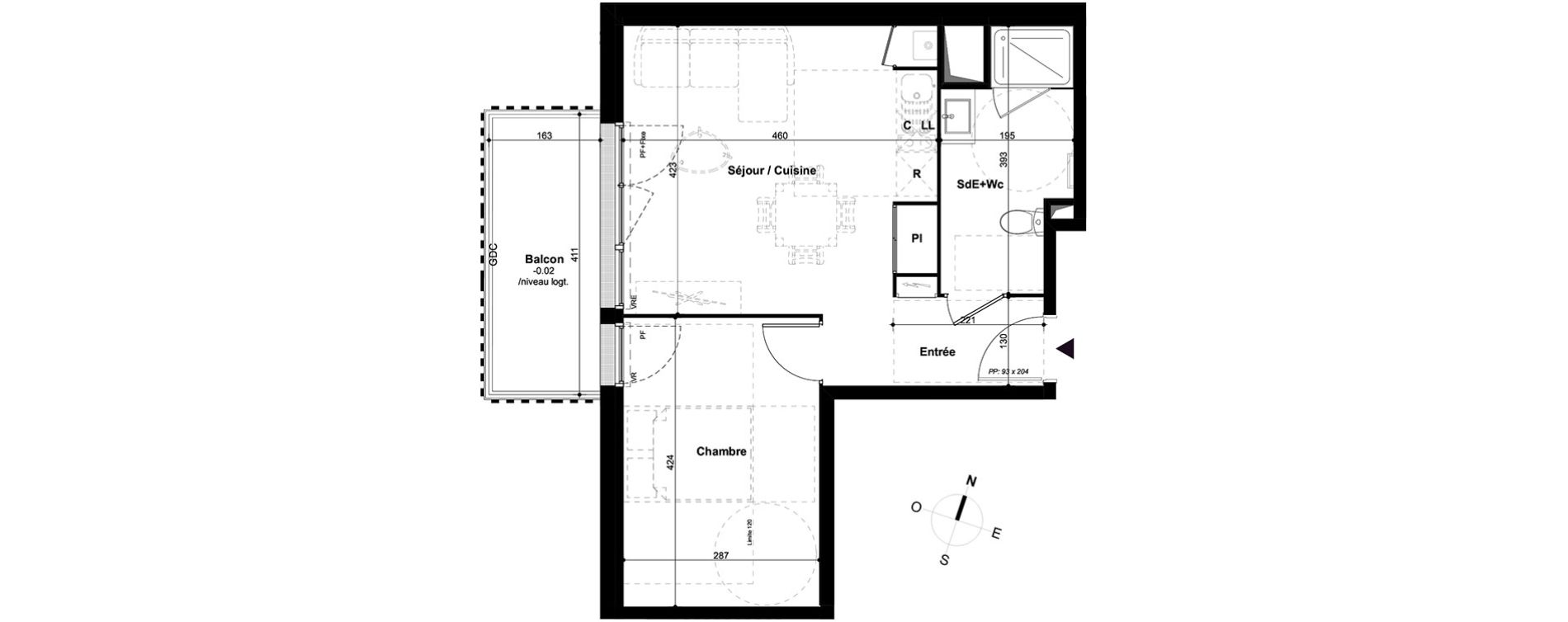 Appartement T2 de 41,49 m2 &agrave; Lormont Les akenes