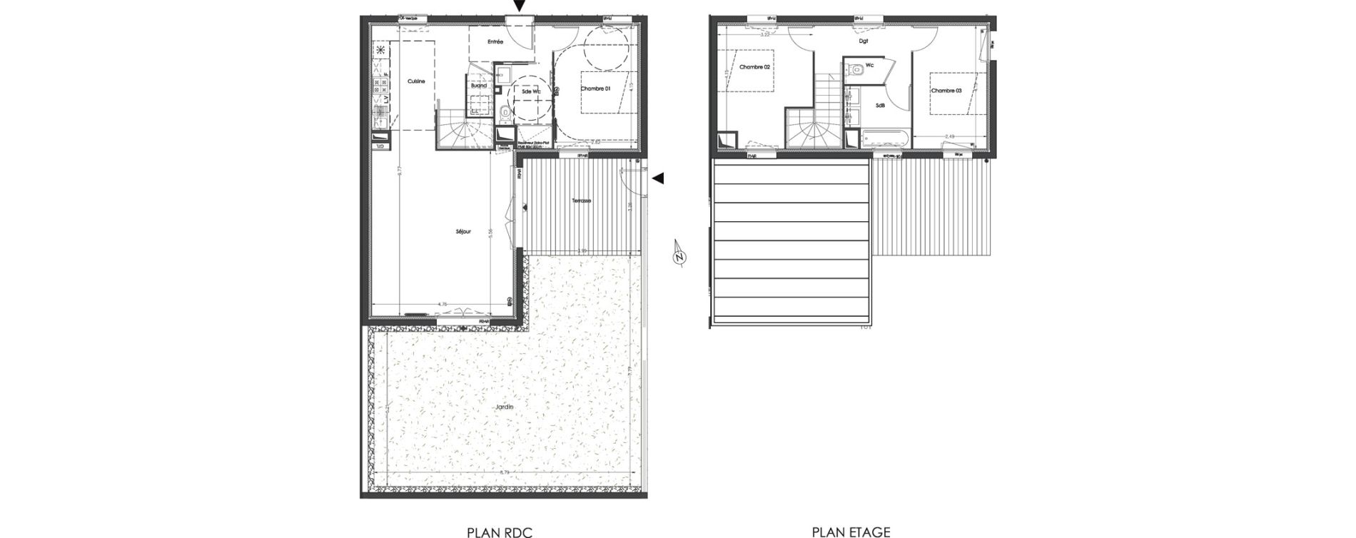 Duplex T4 de 91,95 m2 &agrave; Lormont Centre