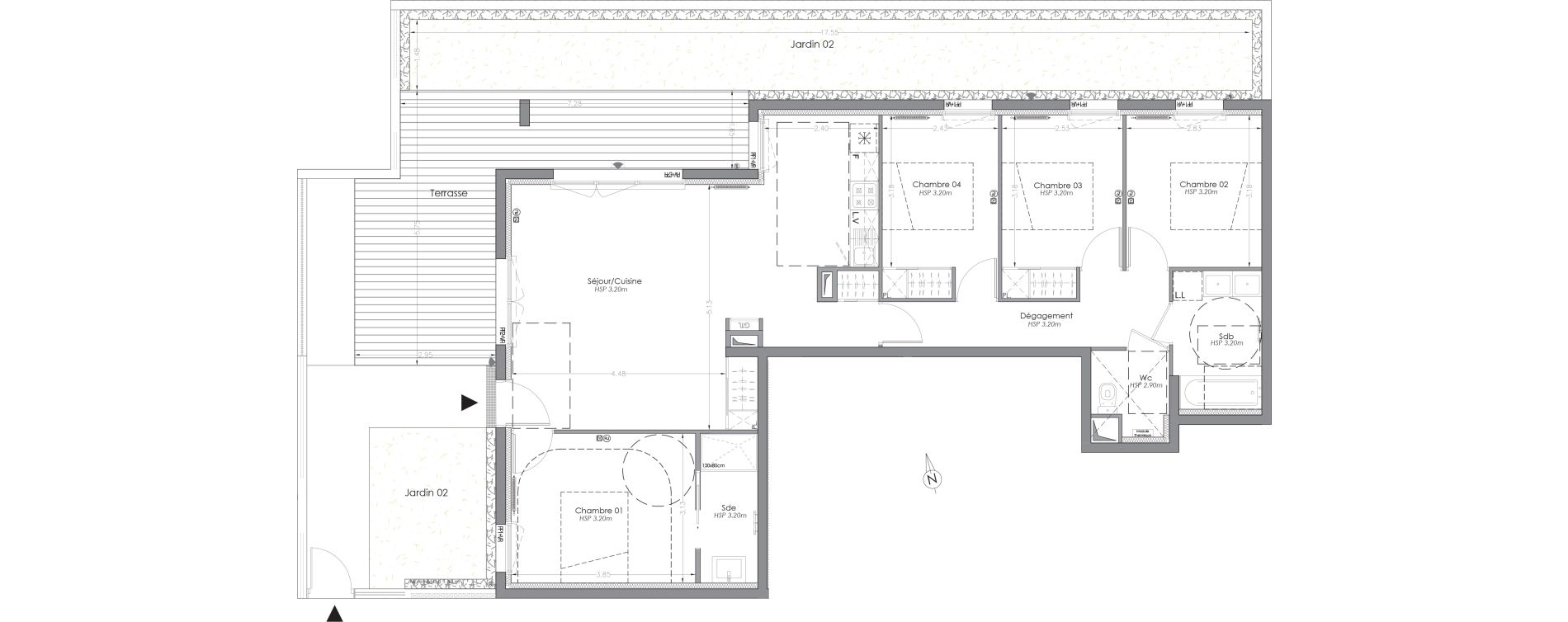 Appartement T5 de 95,60 m2 &agrave; Lormont Centre