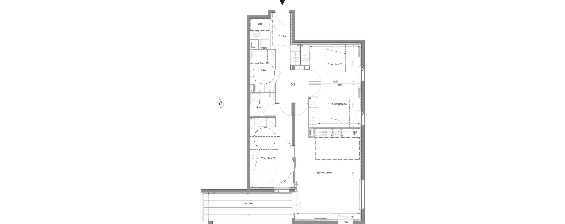 Appartement T4 de 85,00 m2 &agrave; Lormont Centre