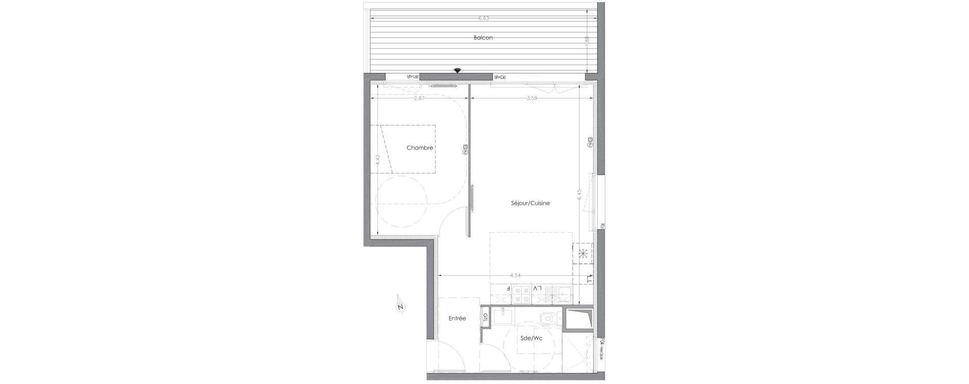 Appartement T2 de 45,71 m2 &agrave; Lormont Centre