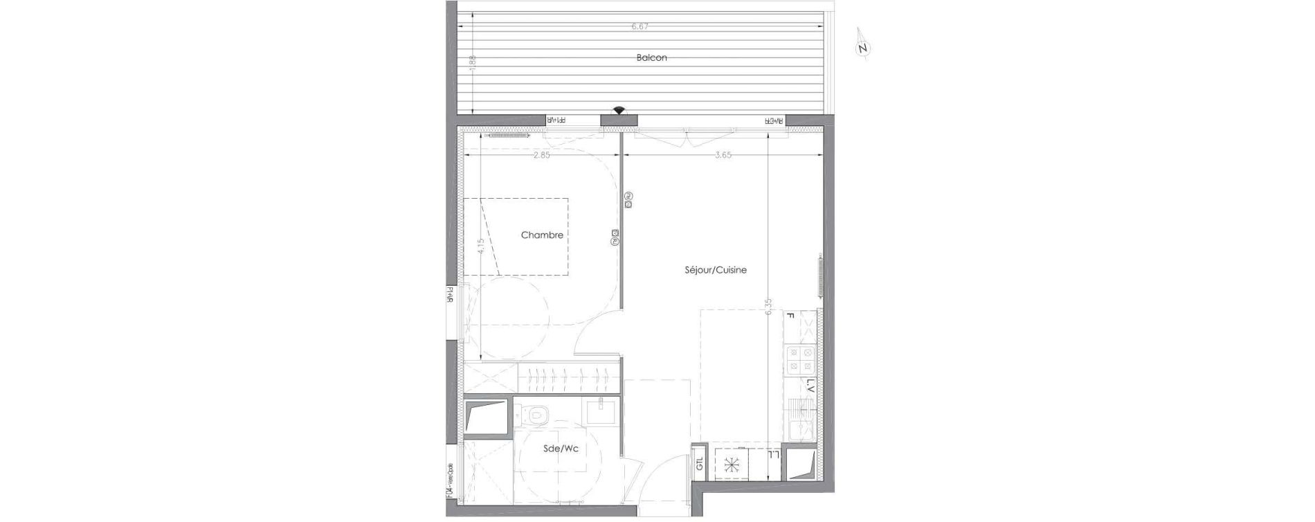 Appartement T2 de 41,18 m2 &agrave; Lormont Centre