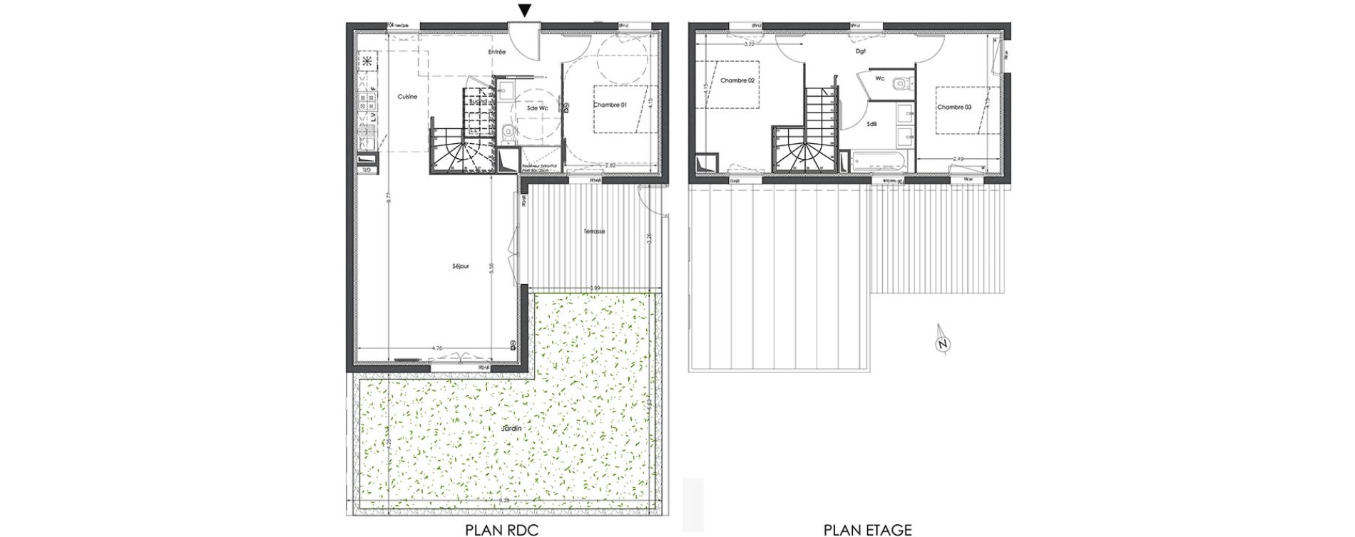 Duplex T4 de 92,18 m2 &agrave; Lormont Centre