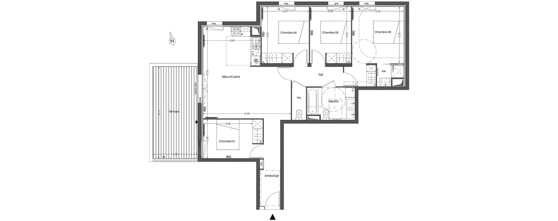 Appartement T5 de 89,49 m2 &agrave; Lormont Centre