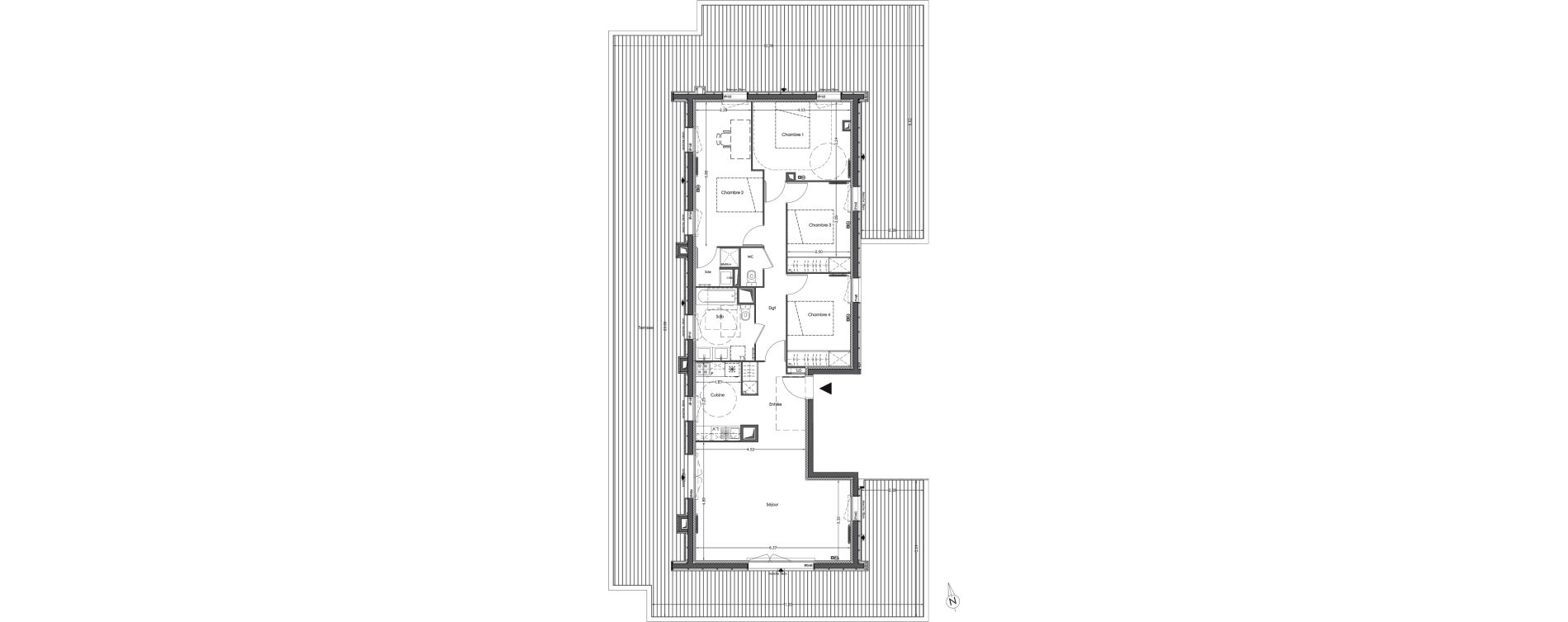 Appartement T5 de 107,94 m2 &agrave; Lormont Centre