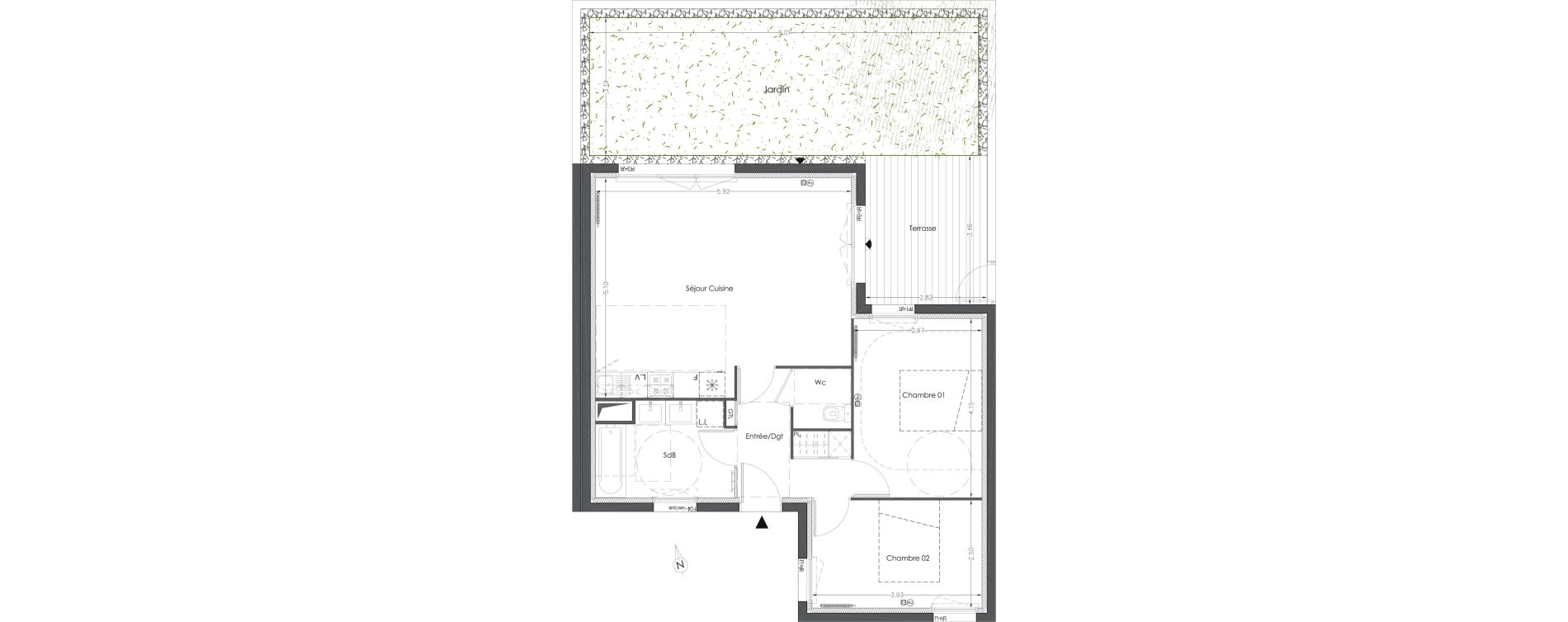 Appartement T3 de 64,79 m2 &agrave; Lormont Centre