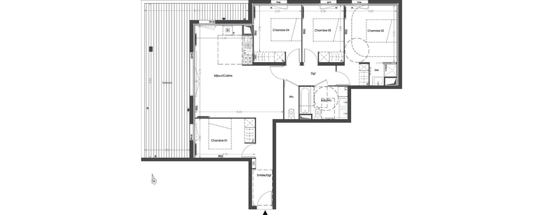 Appartement T5 de 89,35 m2 &agrave; Lormont Centre