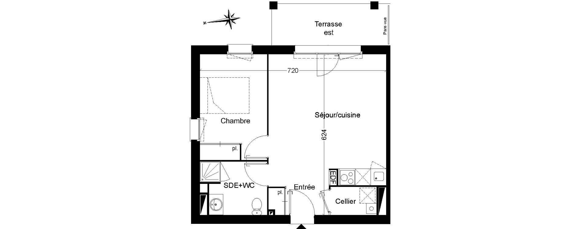 Appartement T2 de 43,13 m2 &agrave; Martignas-Sur-Jalle Centre