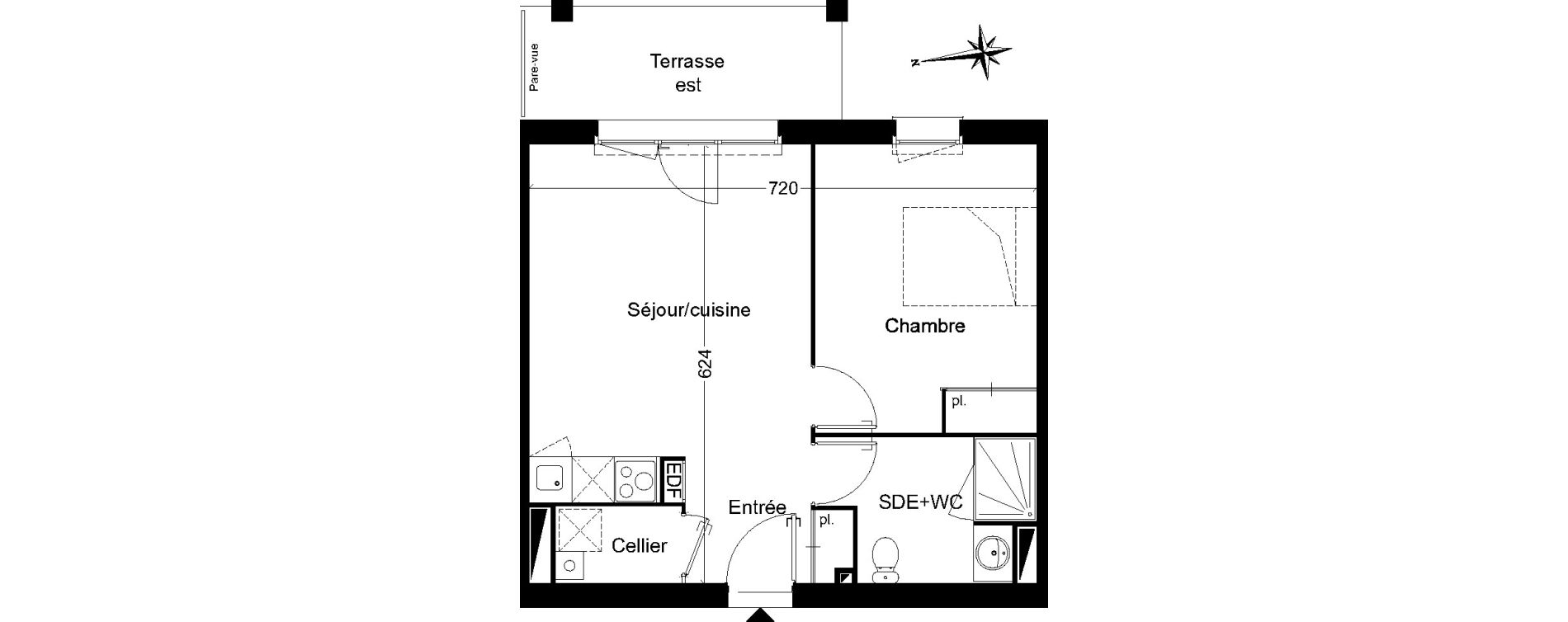 Appartement T2 de 43,24 m2 &agrave; Martignas-Sur-Jalle Centre