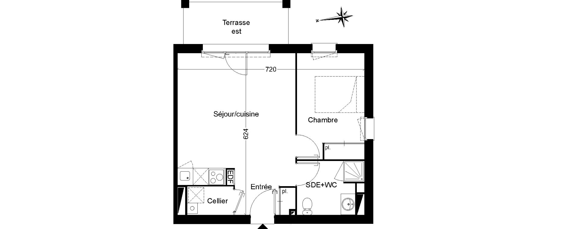 Appartement T2 de 43,13 m2 &agrave; Martignas-Sur-Jalle Centre