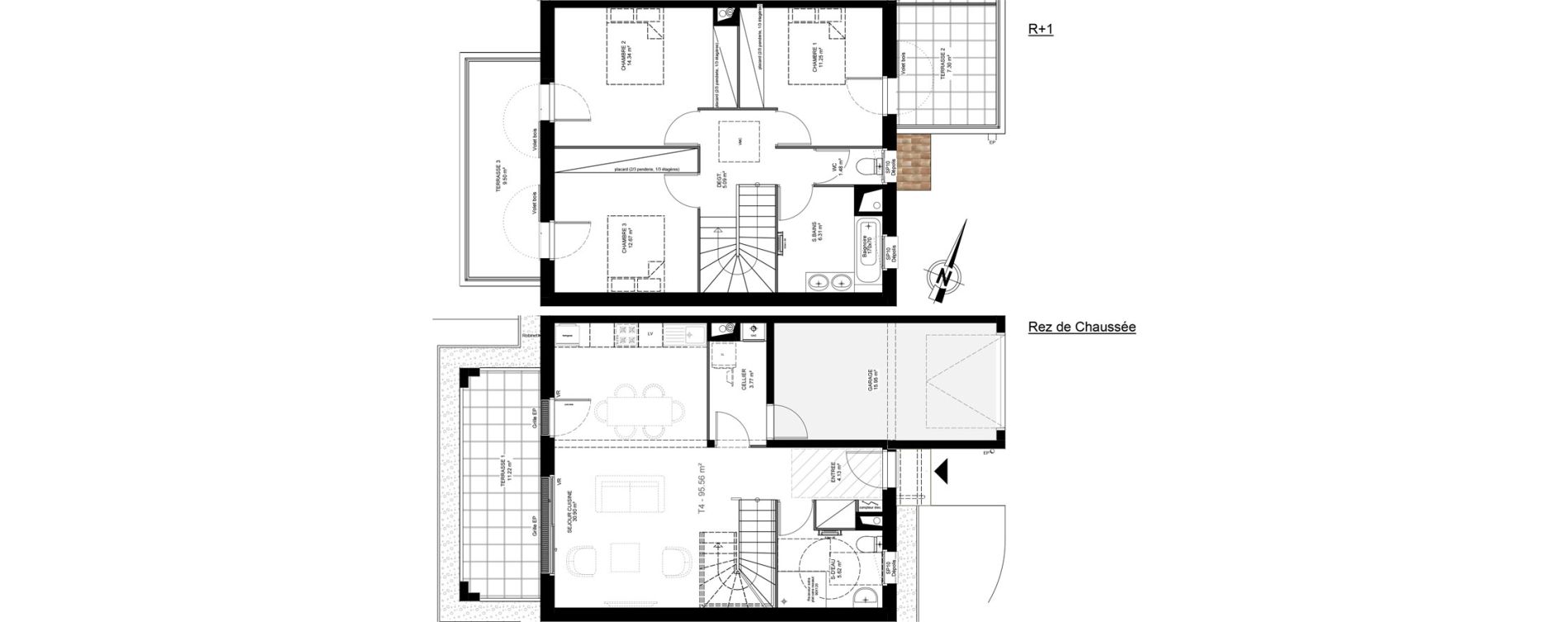 Maison T4 de 95,56 m2 &agrave; Martignas-Sur-Jalle Centre