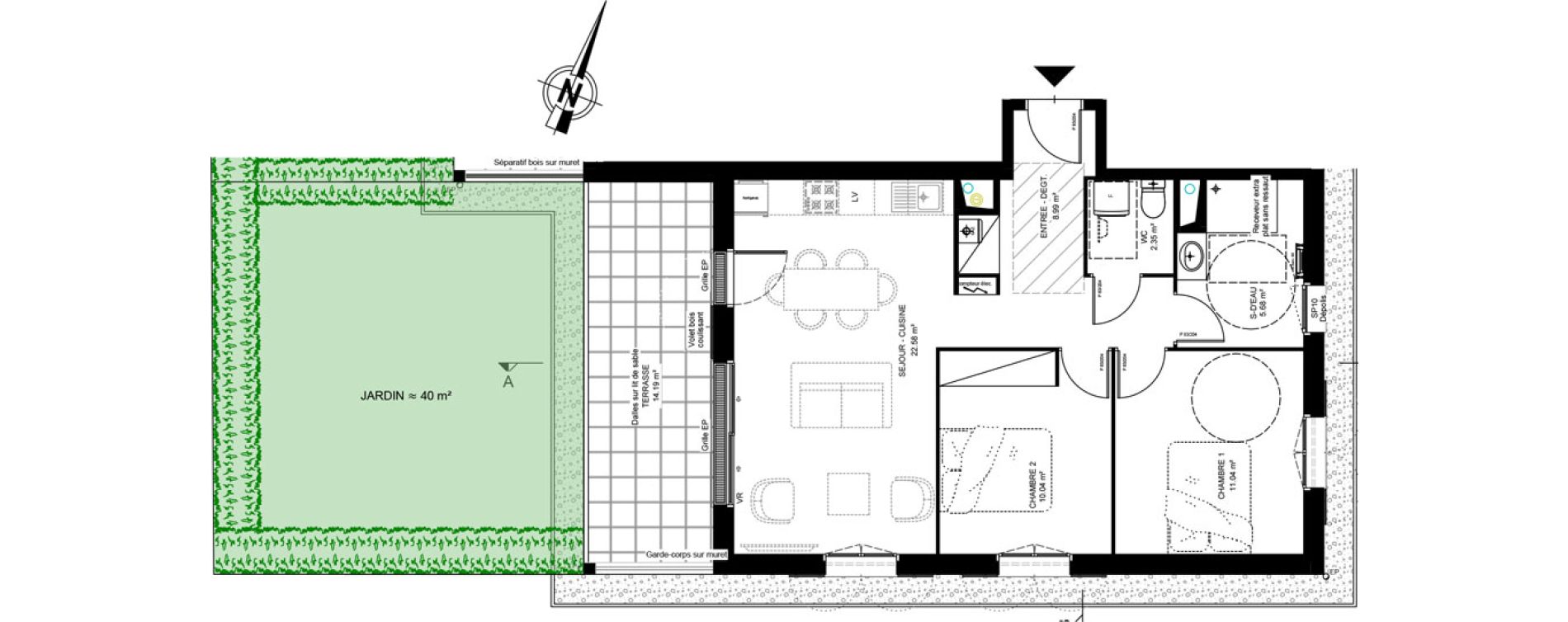 Appartement T3 de 60,77 m2 &agrave; Martignas-Sur-Jalle Centre
