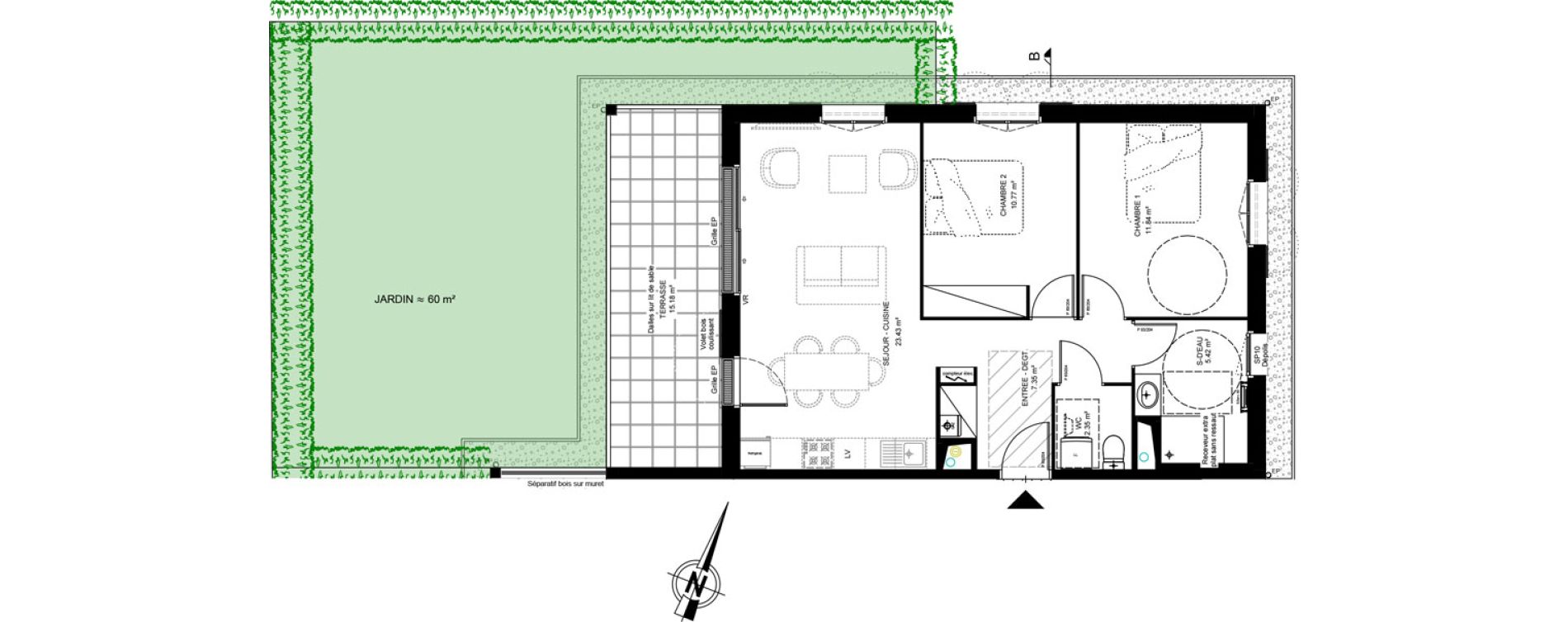 Appartement T3 de 61,25 m2 &agrave; Martignas-Sur-Jalle Centre