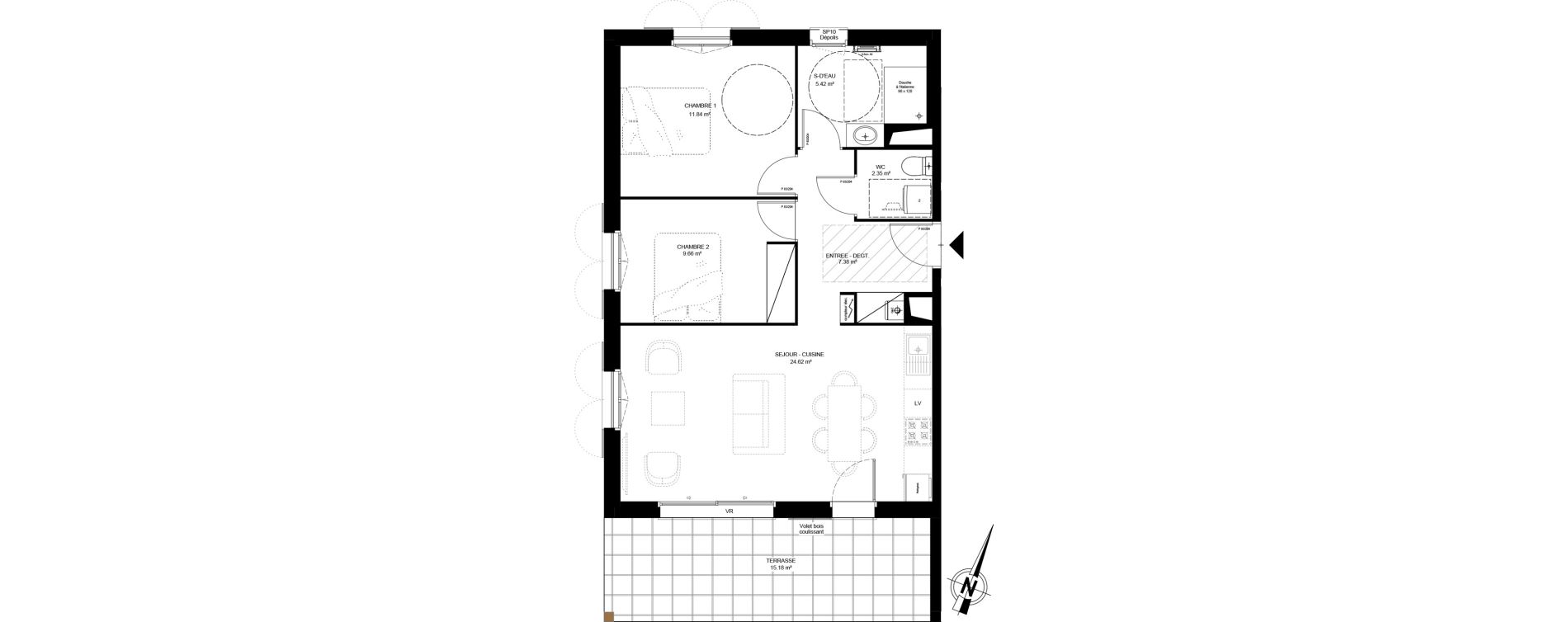Appartement T3 de 61,27 m2 &agrave; Martignas-Sur-Jalle Centre