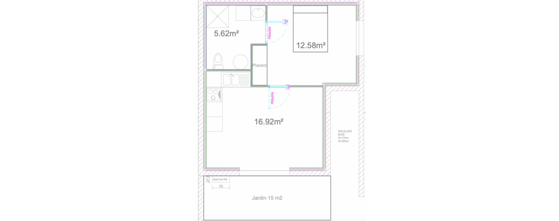 Appartement T2 de 35,00 m2 &agrave; M&eacute;rignac Merignac centre