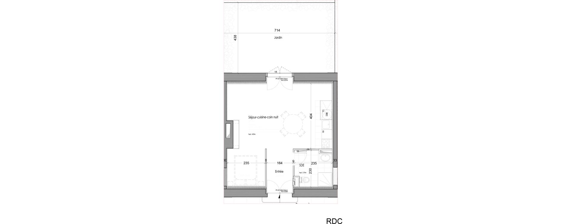 Appartement T1 de 39,22 m2 &agrave; M&eacute;rignac Chemin long