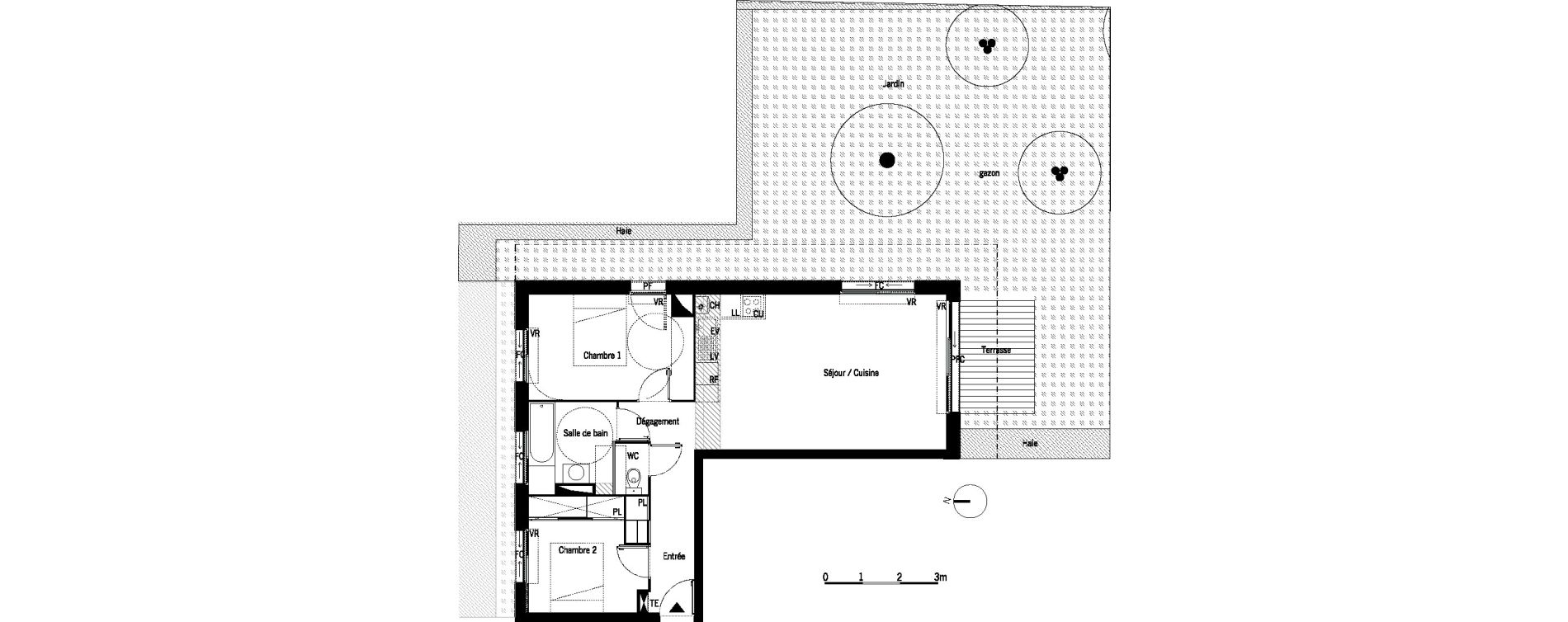 Appartement T3 de 63,60 m2 &agrave; M&eacute;rignac Capeyron