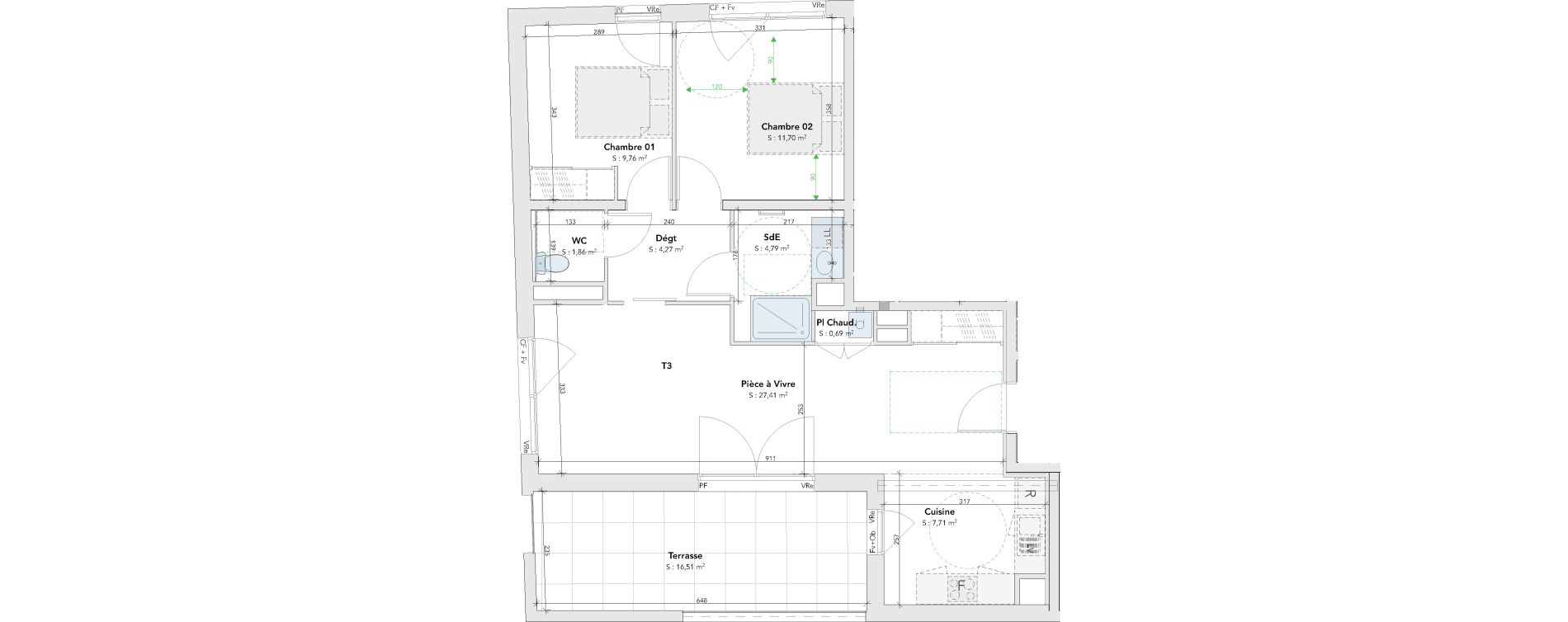 Appartement T3 de 68,19 m2 &agrave; M&eacute;rignac Merignac centre