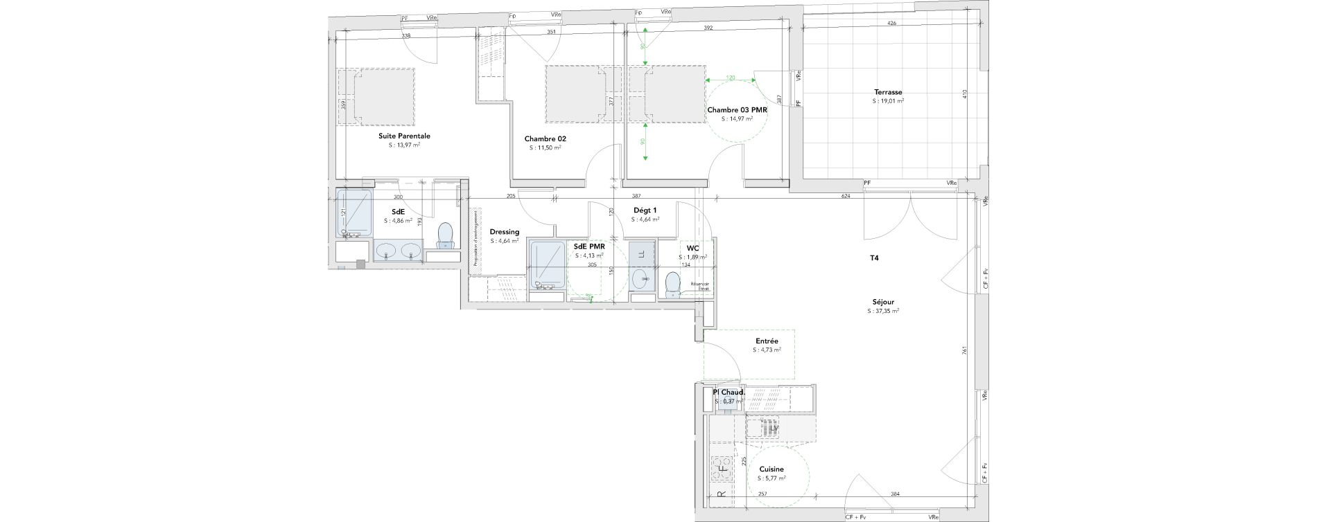 Appartement T4 de 108,82 m2 &agrave; M&eacute;rignac Merignac centre