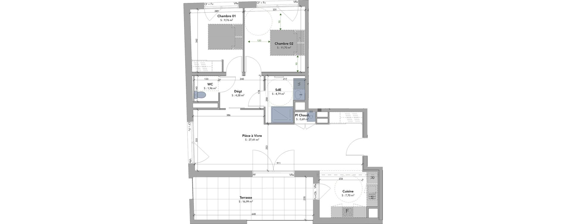 Appartement T3 de 68,29 m2 &agrave; M&eacute;rignac Merignac centre