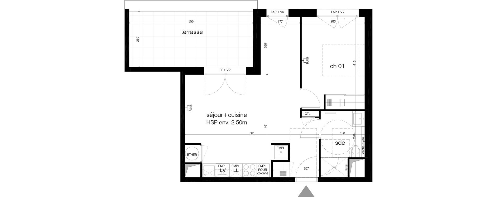 Appartement T2 de 46,90 m2 &agrave; M&eacute;rignac Arlac