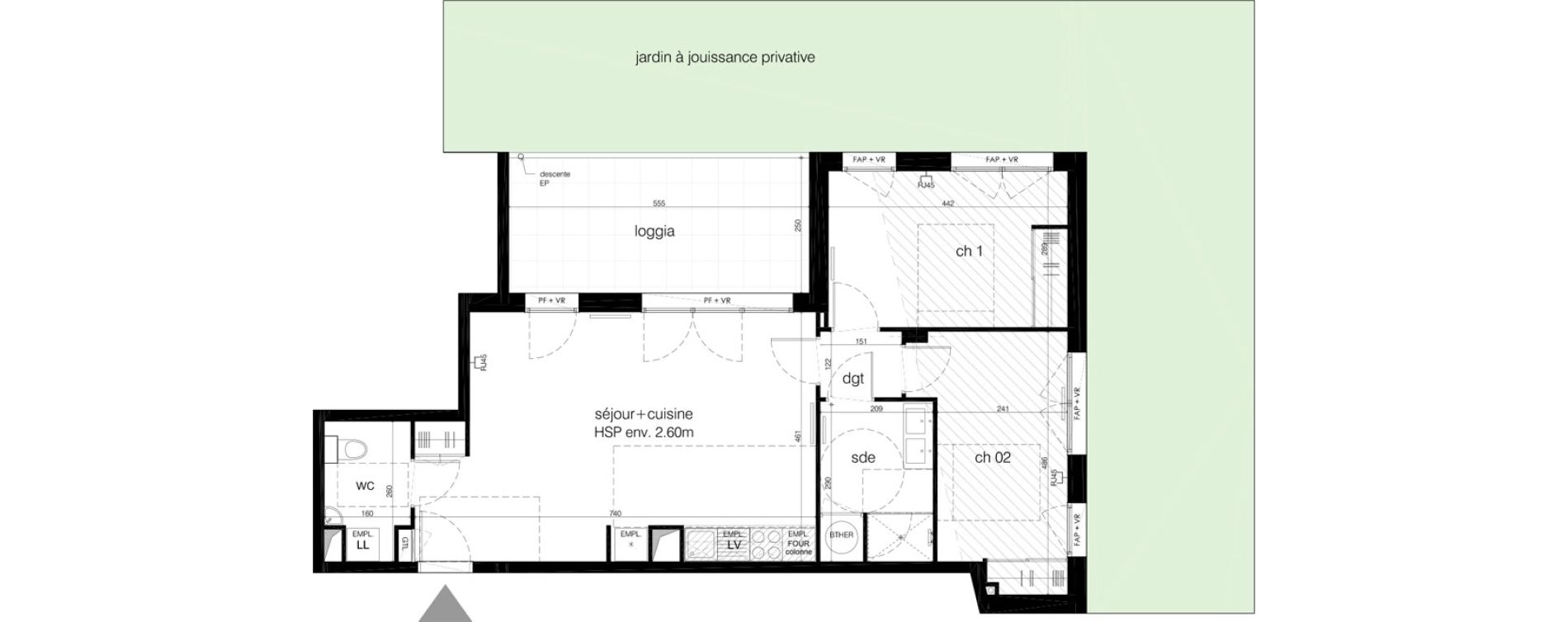 Appartement T3 de 67,60 m2 &agrave; M&eacute;rignac Arlac