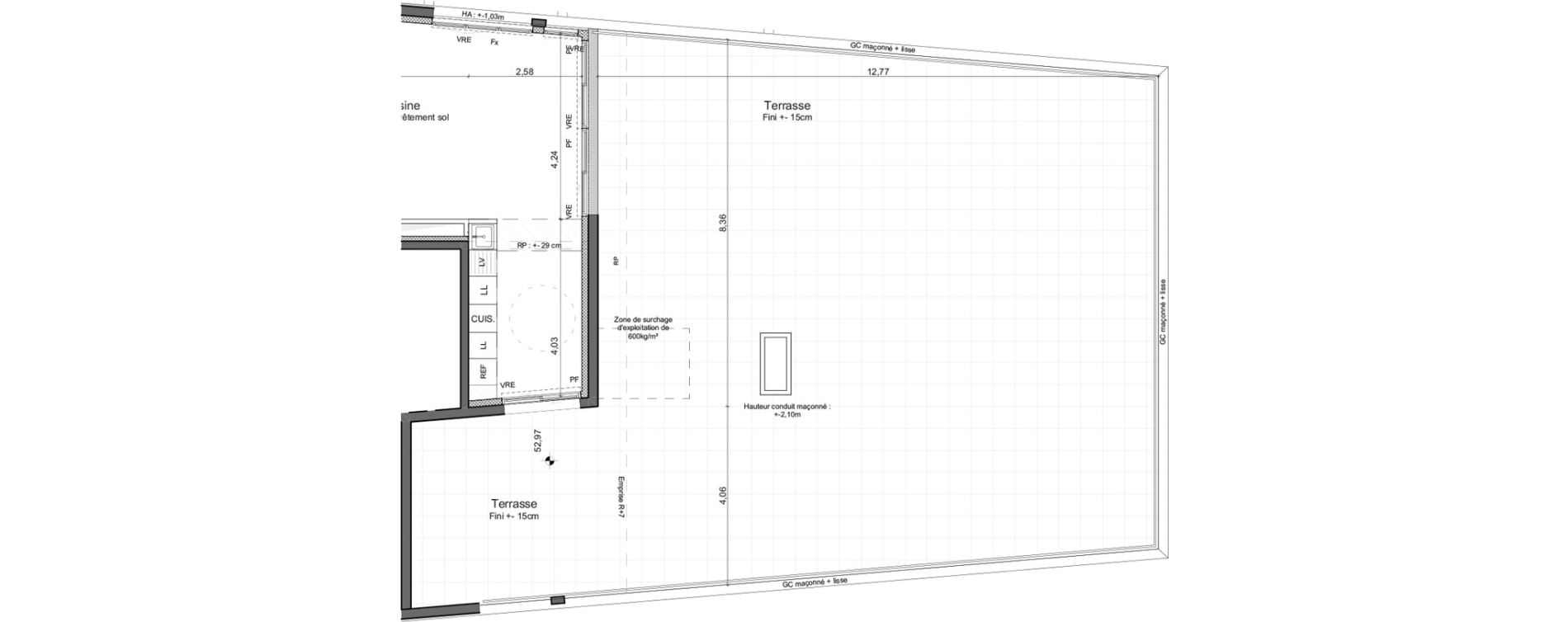 Duplex T5 de 150,20 m2 &agrave; M&eacute;rignac Marne - quatre chemins