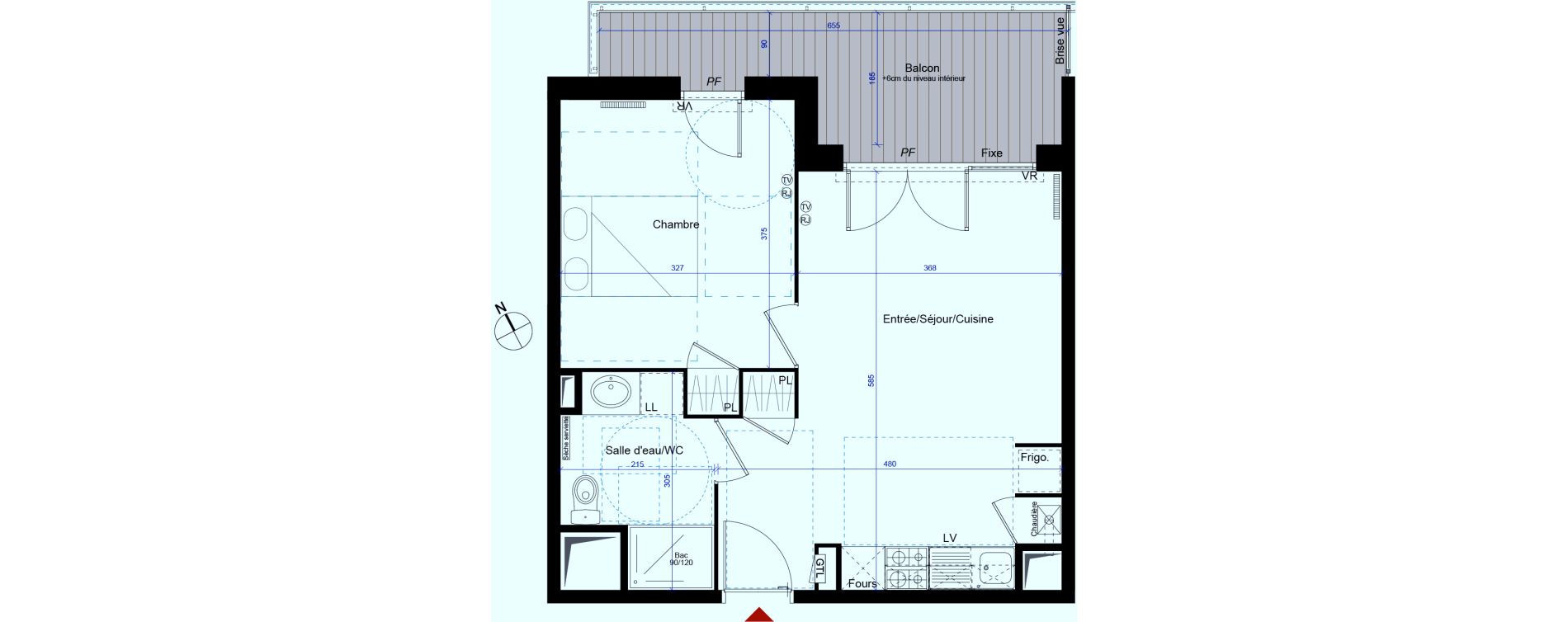 Appartement T2 de 41,48 m2 &agrave; M&eacute;rignac Capeyron