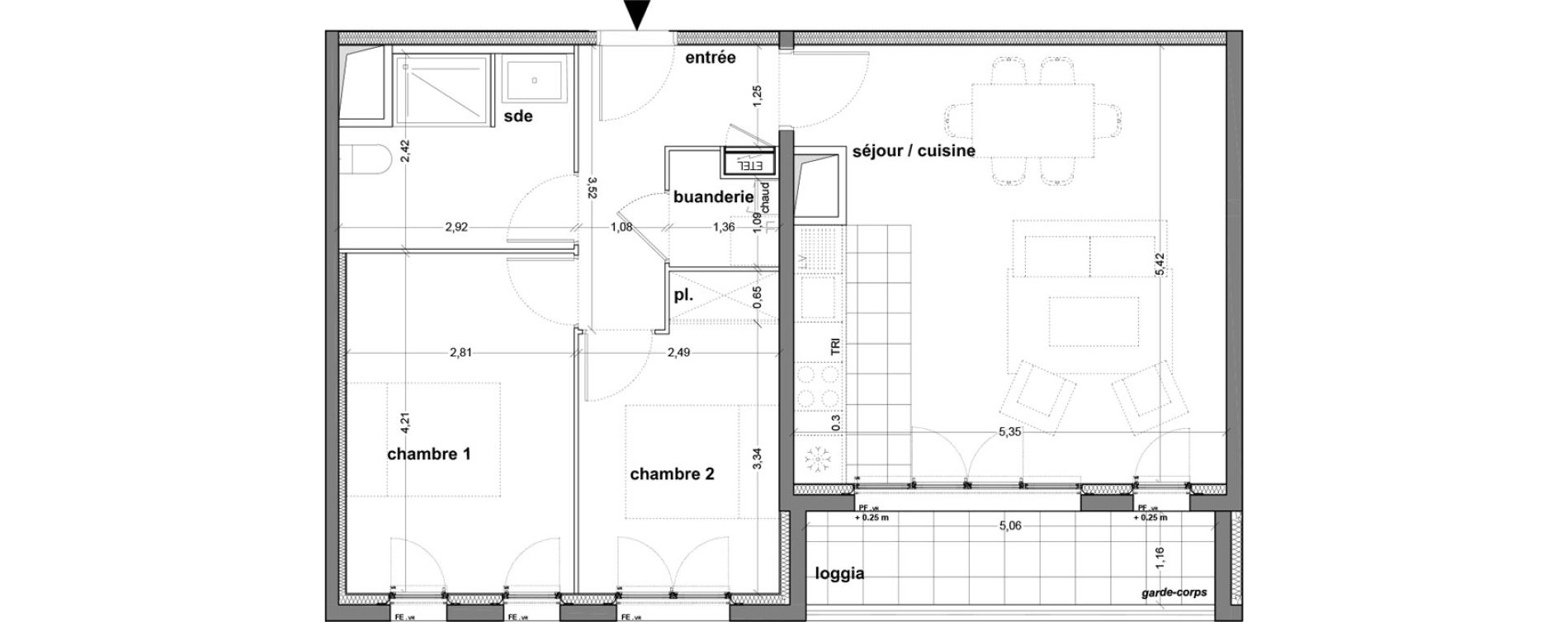 Appartement T3 de 62,92 m2 &agrave; M&eacute;rignac M&eacute;rignac soleil