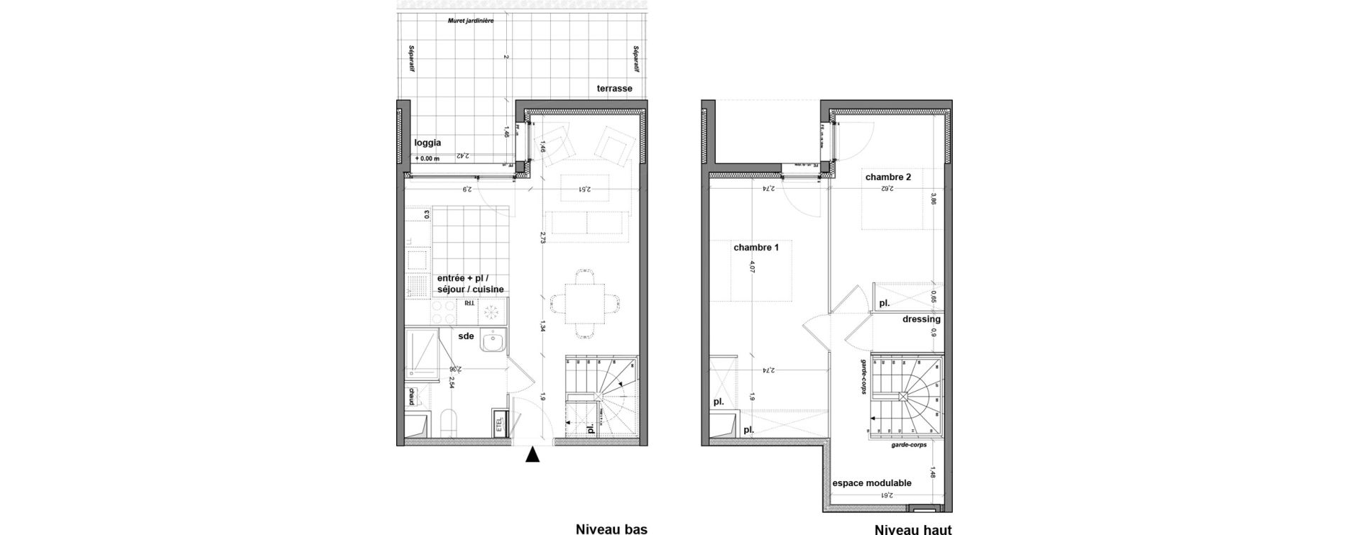 Duplex T3 de 67,92 m2 &agrave; M&eacute;rignac M&eacute;rignac soleil