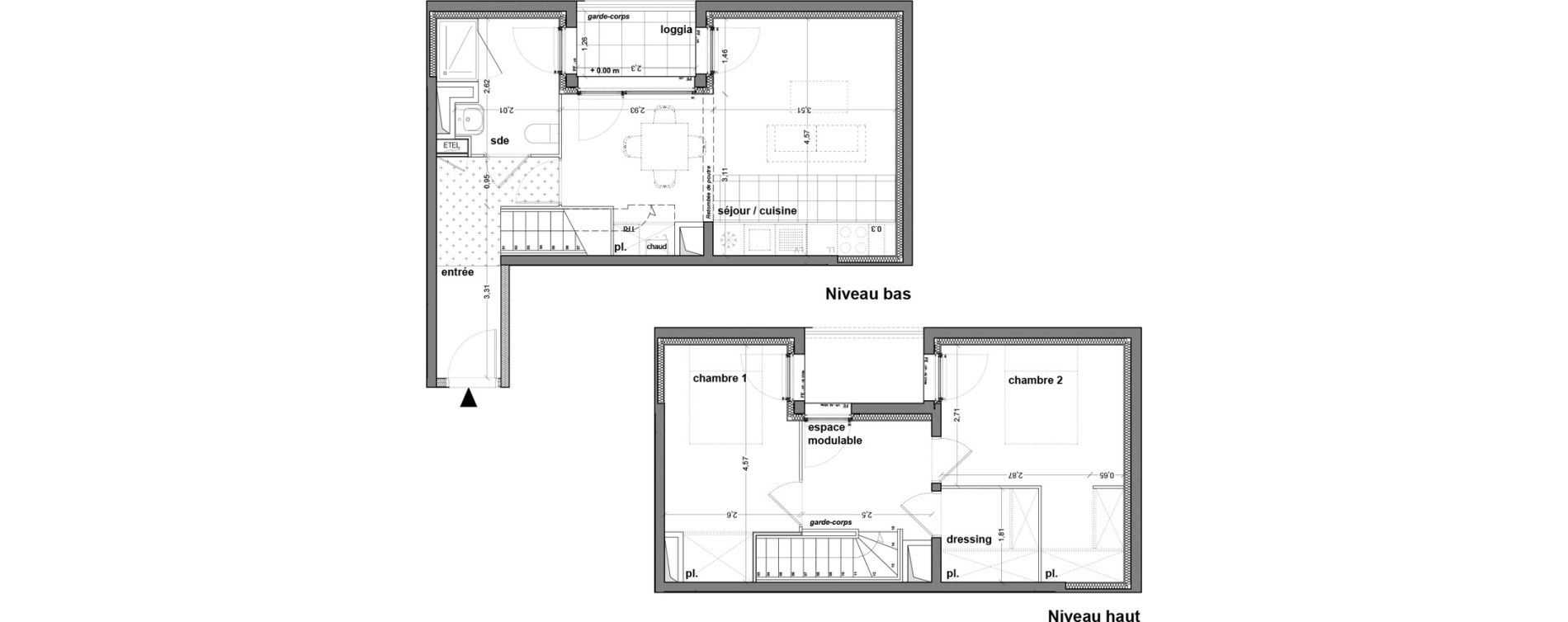 Duplex T3 de 67,04 m2 &agrave; M&eacute;rignac M&eacute;rignac soleil