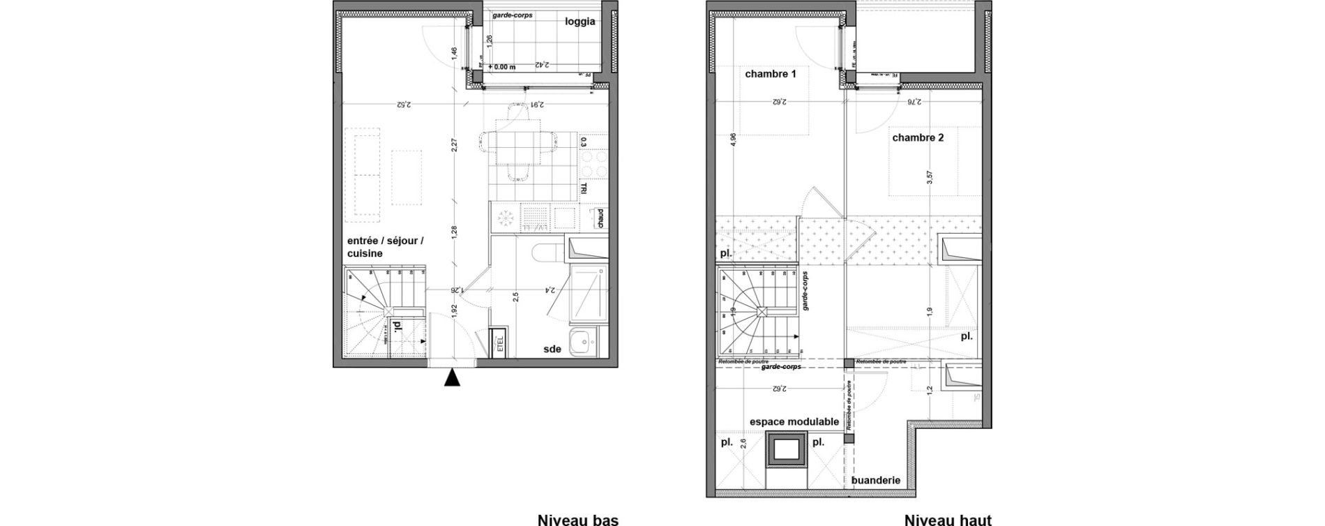 Duplex T3 de 68,70 m2 &agrave; M&eacute;rignac M&eacute;rignac soleil