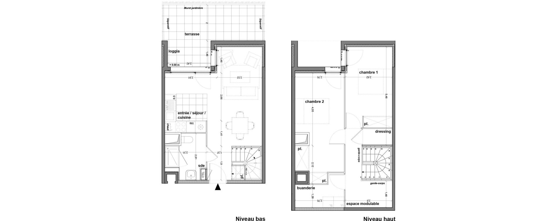 Duplex T3 de 70,78 m2 &agrave; M&eacute;rignac M&eacute;rignac soleil