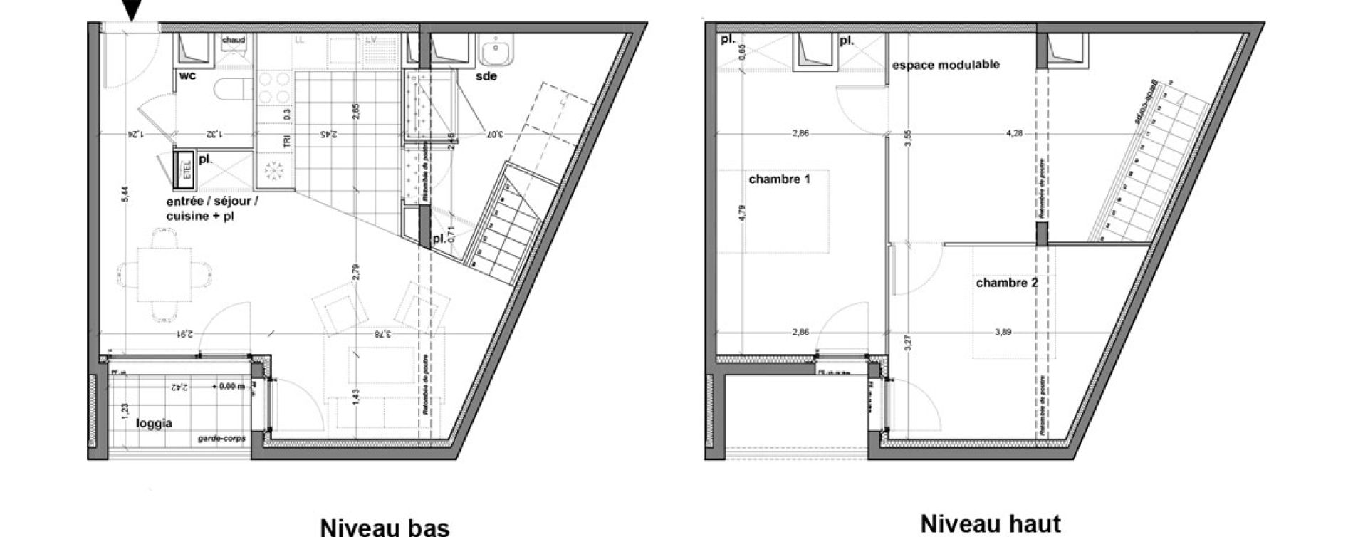 Duplex T3 de 84,31 m2 &agrave; M&eacute;rignac M&eacute;rignac soleil