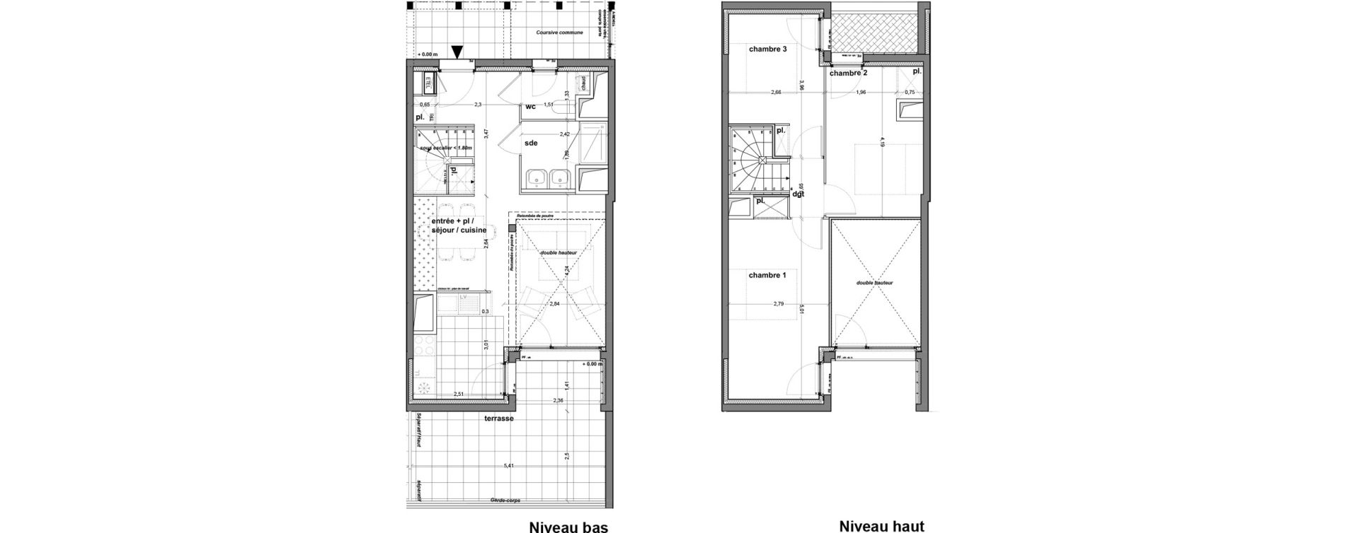 Duplex T4 de 74,49 m2 &agrave; M&eacute;rignac M&eacute;rignac soleil